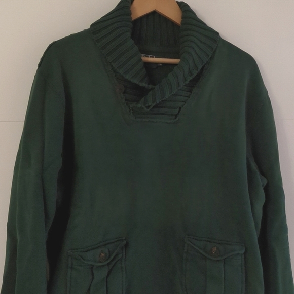 Polo Ralph Lauren Shawl Collar Thermal Academia Professor Pullover W Pockets SzL - Picture 2 of 8